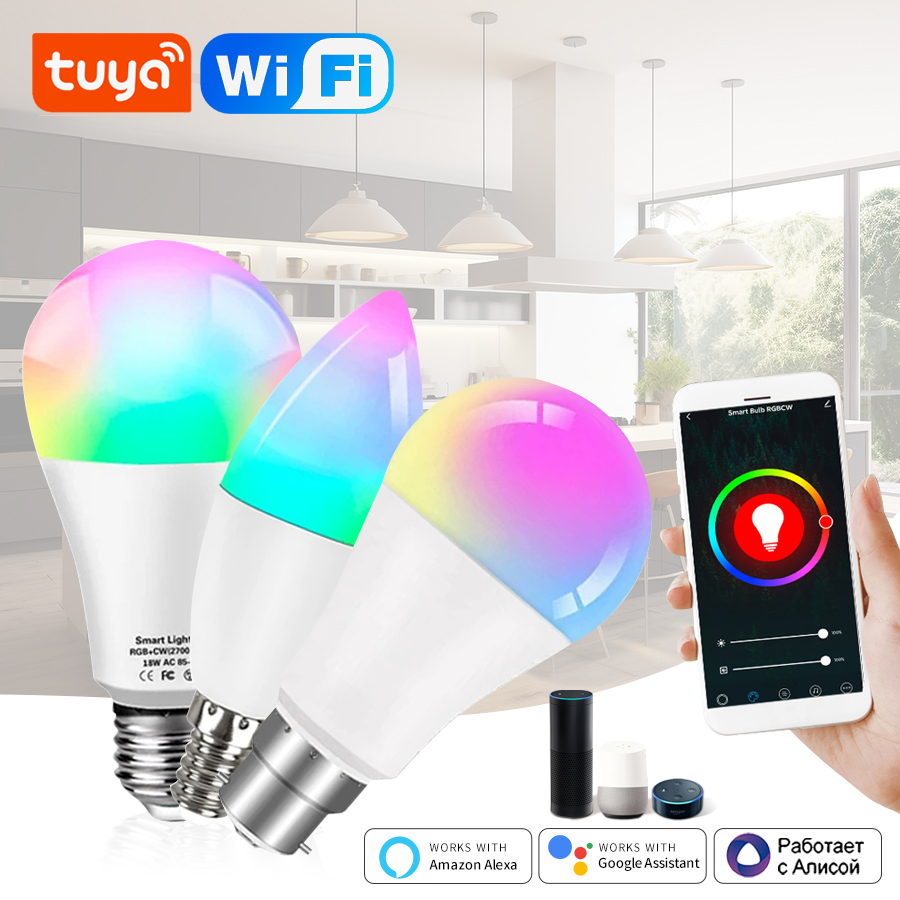 Smart Home Yellow - Bombilla WiFi inteligente Tuya, lámpara Alexa,