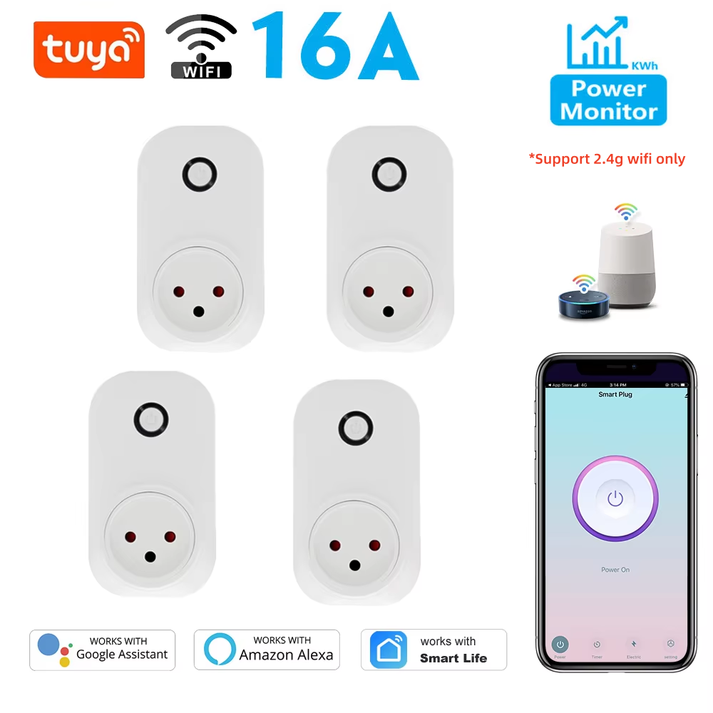Smart Outdoor Plug - Enchufe inteligente Tuya, enchufe israelí, Monitor