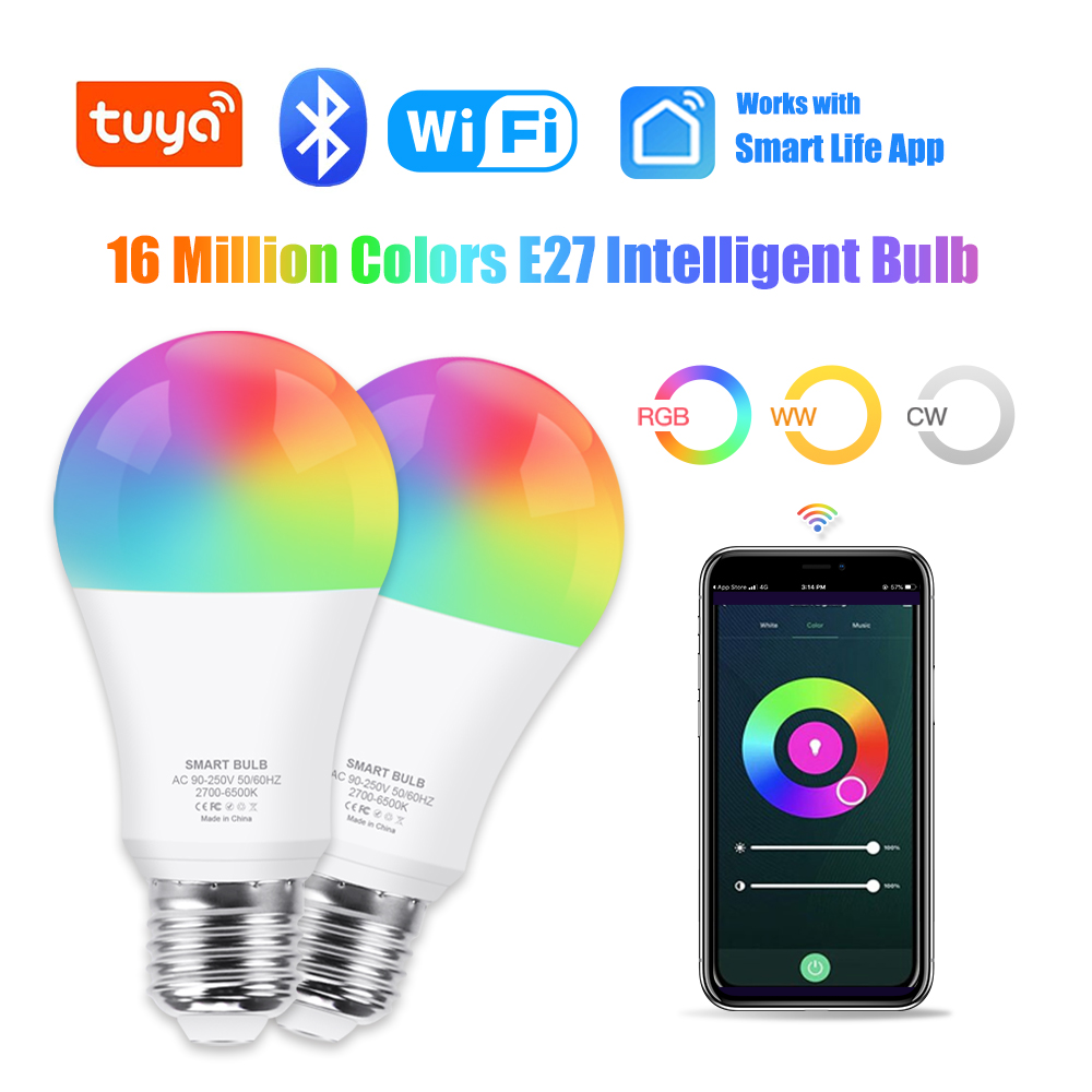 Smart Home Yellow - Bombilla inteligente Tuya Wifi/Bluetooth E27 RGB