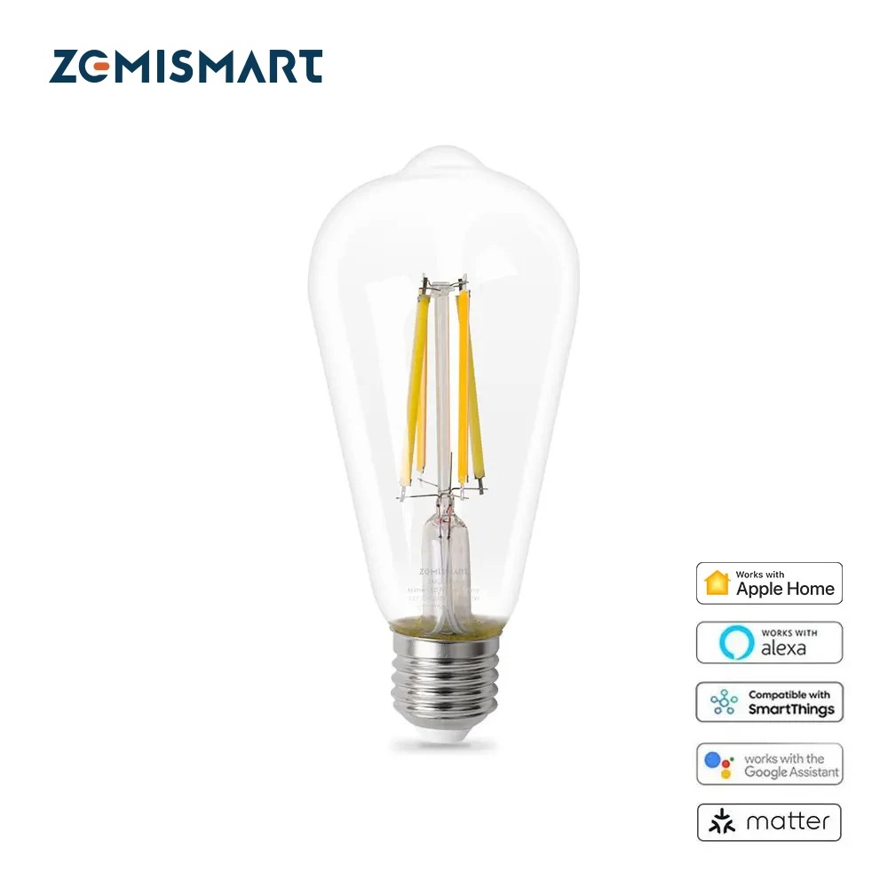 Smart Home Yellow - Zemismart Matter WiFi bombilla de filamento