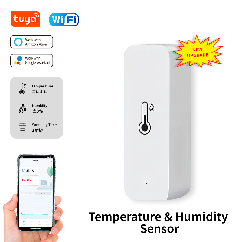 Smart Home Design - Tuya-Sensor de temperatura y humedad WiFi,