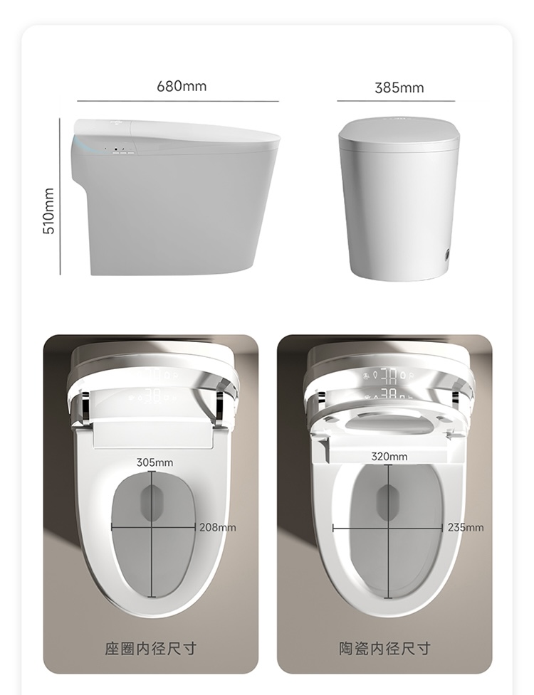 Smart Home Uses - Inodoro Inteligente con Descarga Automática, Higiénico,