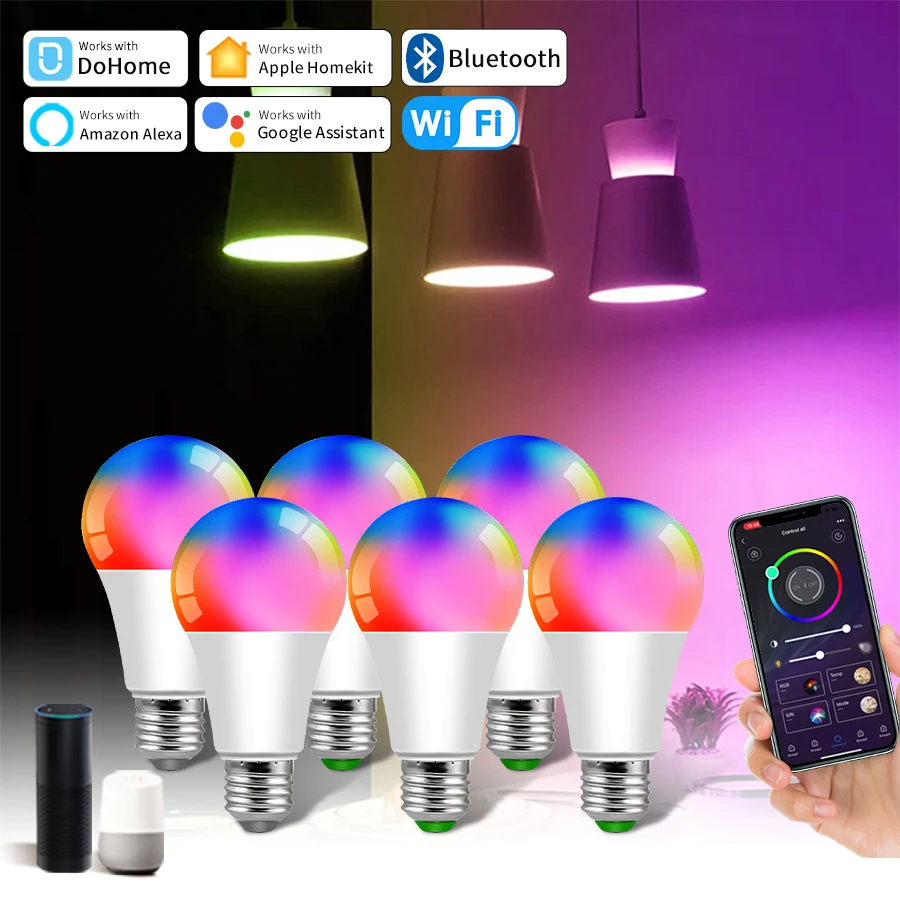 Smart Home Yellow - Dohome Wifi Bluetooth bombilla inteligente Alexa