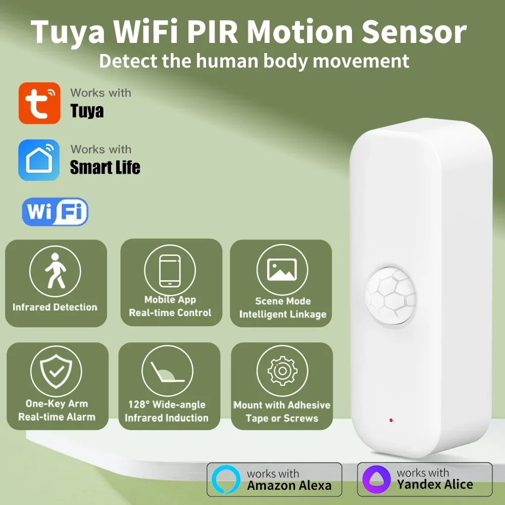 Smart Home Diy - Tuya-Sensor de movimiento PIR WiFI Zigbee,