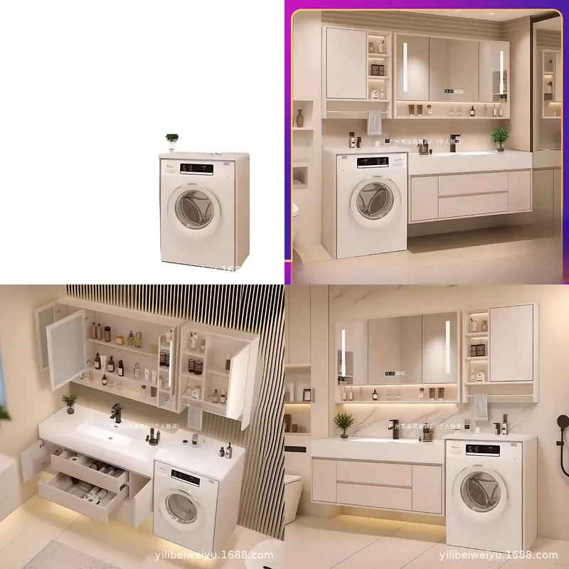 Smart Home Laundry - Mueble de Baño Integrado con Lavabo