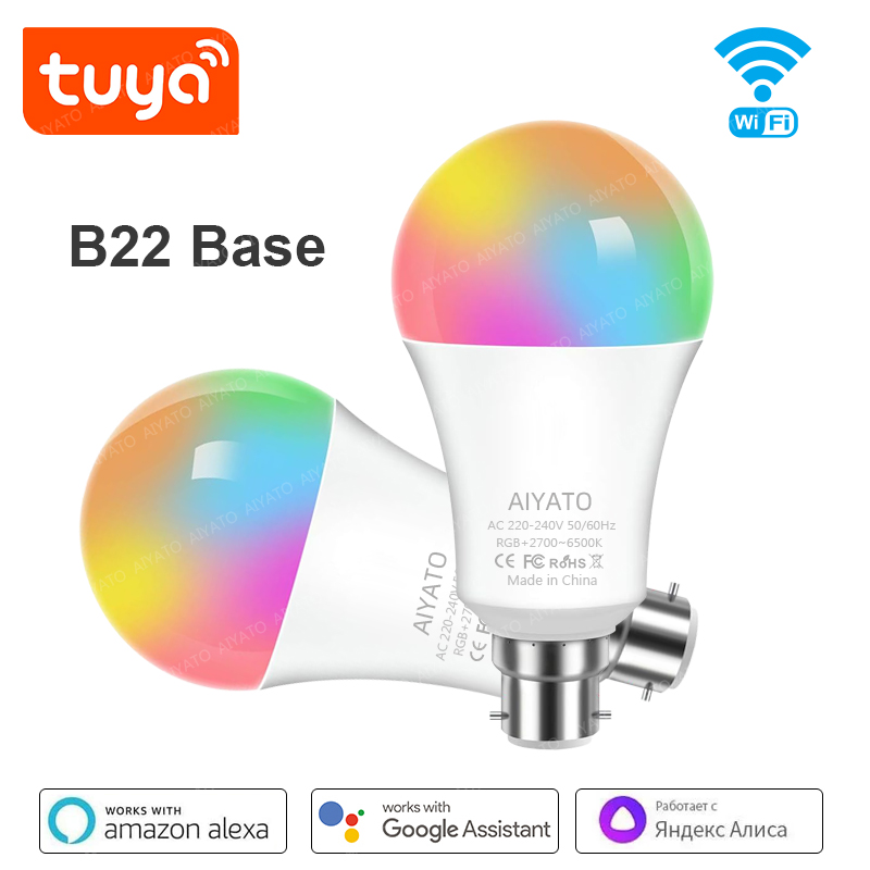Smart Home Yellow - Bombilla Inteligente WiFi TUYA con Base