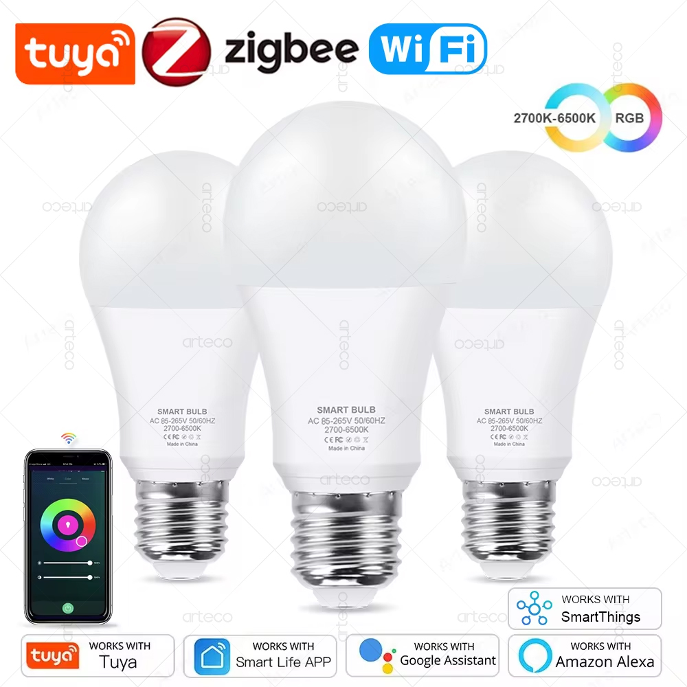 Smart Home Yellow - Tuya E27 Zigbee bombillas LED WiFi