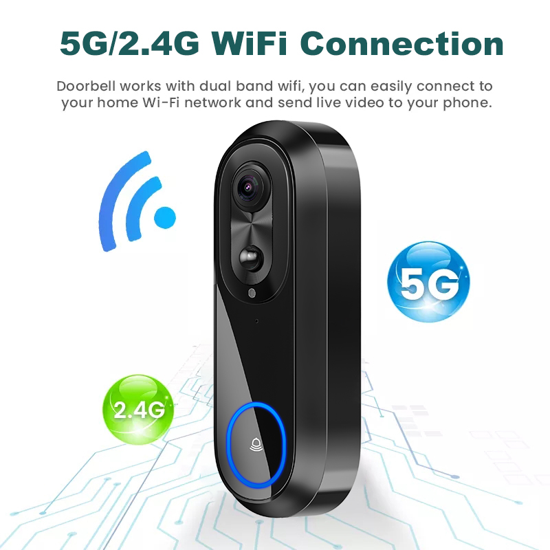 Timbre de vídeo WiFi 5G 2,4G 1 - Smart Home Battery Camera reseña y precio