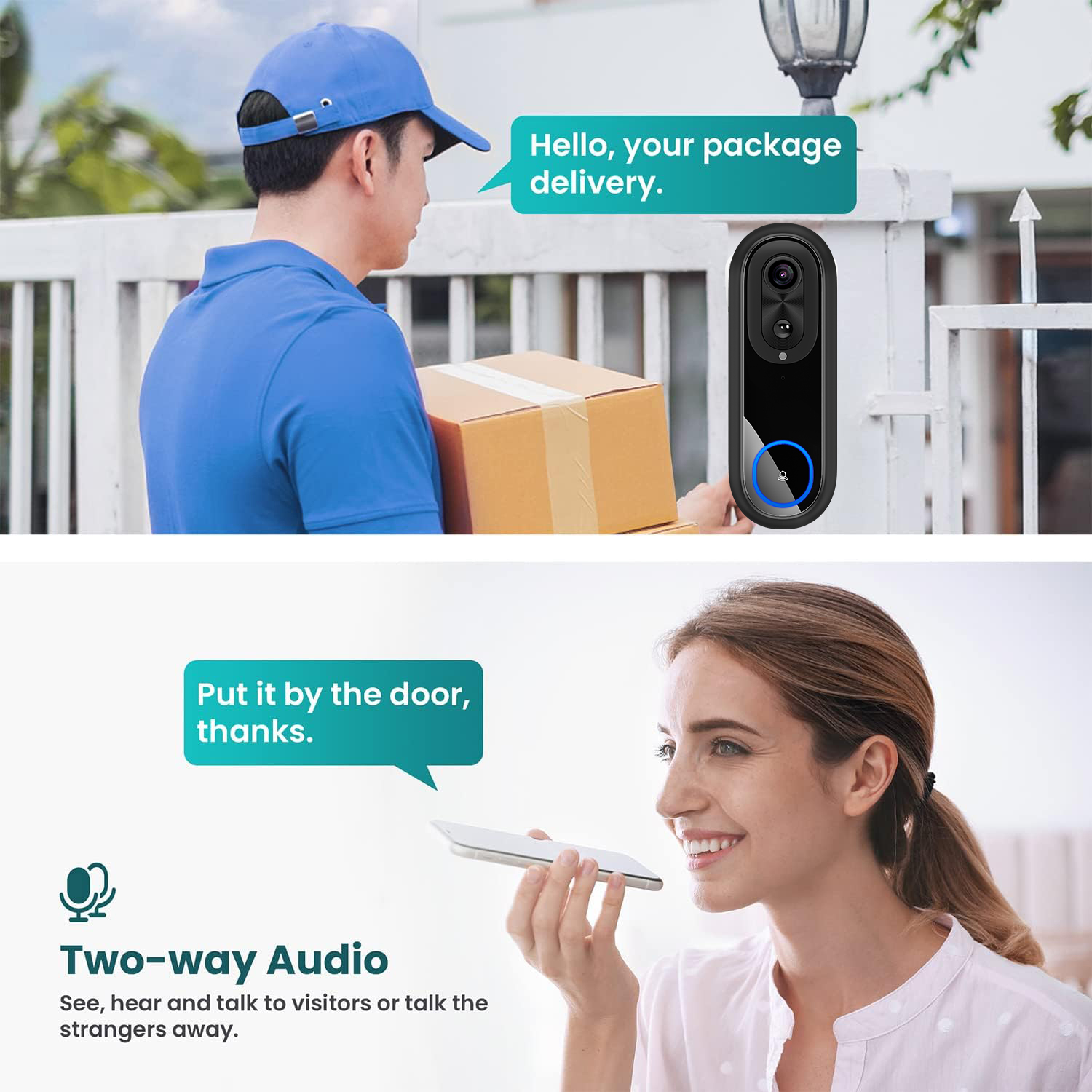 Timbre de vídeo WiFi 5G 2,4G 1 - Smart Home Battery Camera reseña y precio