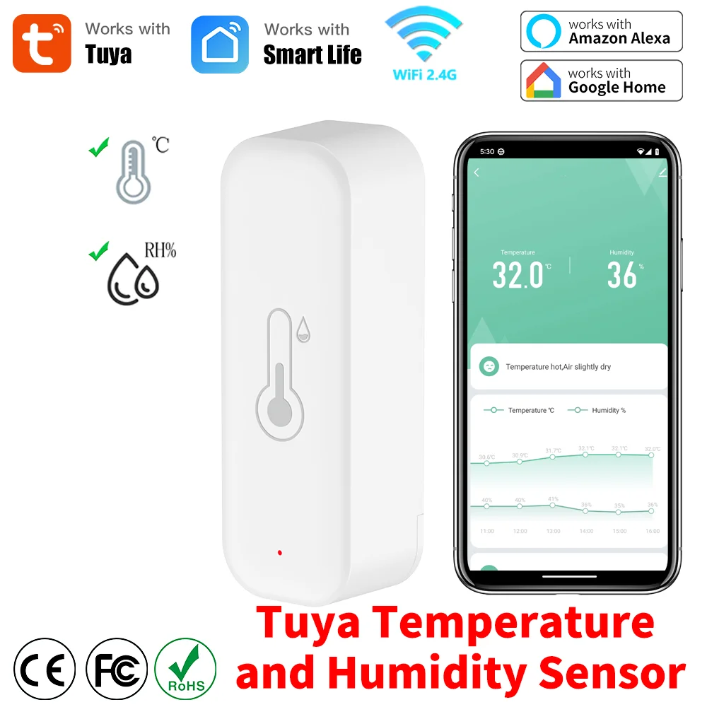 Tuya-termómetro inteligente Wi - Smart Home Design reseña y precio