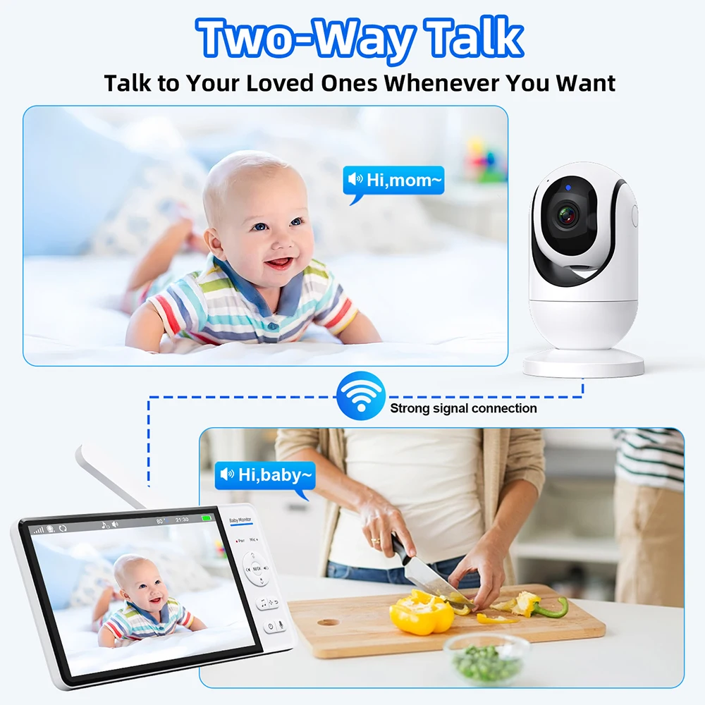 Monitor de bebé sin WiFi de 7  - Smart Home Battery Camera reseña y precio