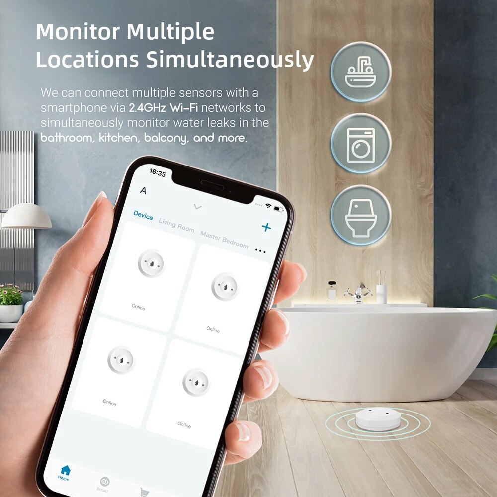 Sensor de Fugas de Agua Zigbee - Smart Home Setup reseña y precio