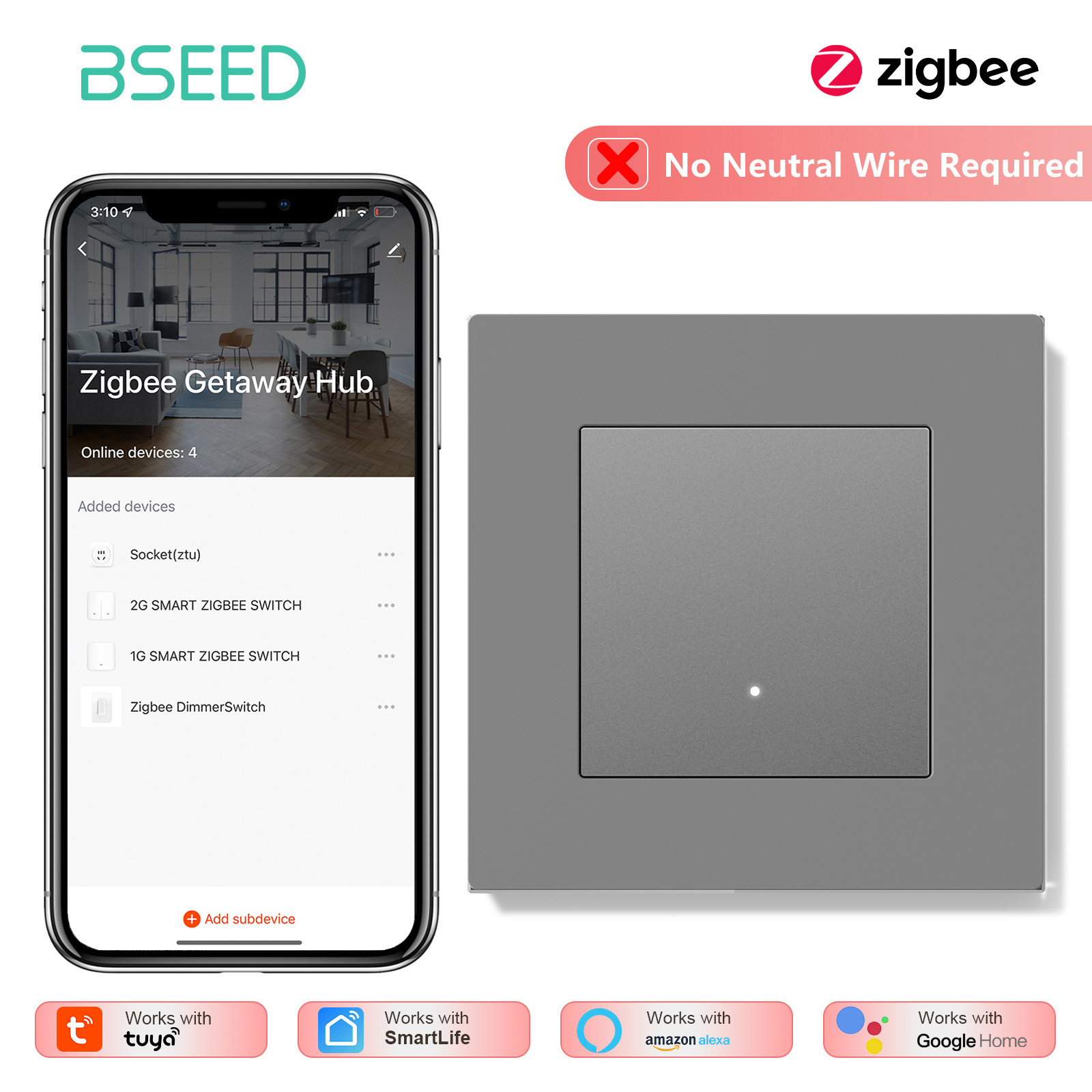 Interruptor de Luz Zigbee BSEE - Smart Home Yellow reseña y precio