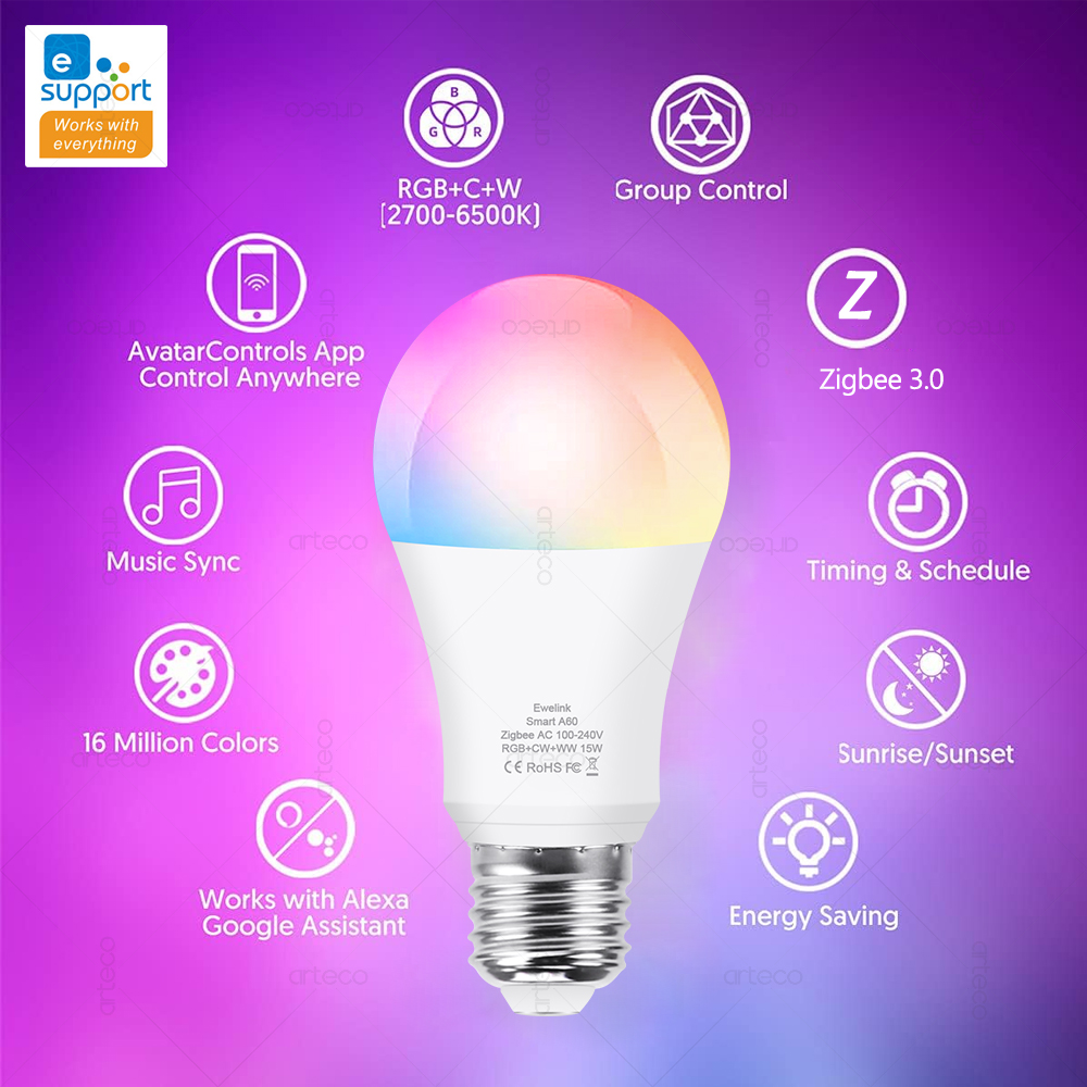 15W 18W E27 Zigbee bombillas i - Smart Home Yellow reseña y precio