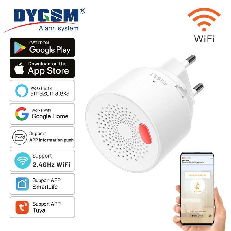 Tuya-Sensor de Gas Natural par - Smart Home Network reseña y precio