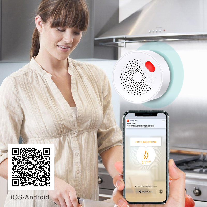 Tuya-Sensor de Gas Natural par - Smart Home Network reseña y precio
